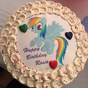 Rainbow Dash cake. No rain stopped the parade