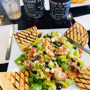 Greek salad with chicken