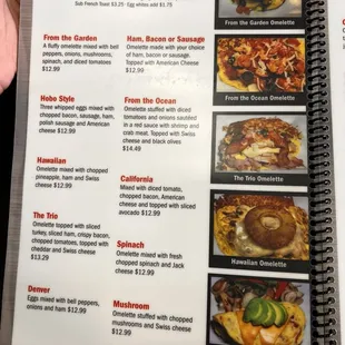sushi and sashimi, menu
