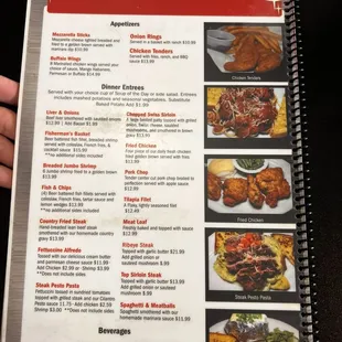 sushi and sashimi, menu