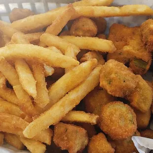 Side order of fries and okra