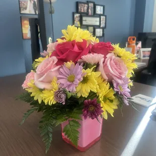 Beautiful arrangement in my daughter's office