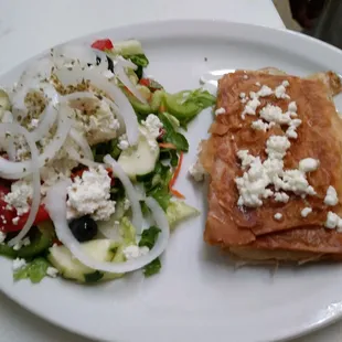 Spinach Pie with a Mini Greek Salad