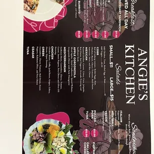 a menu for a restaurant