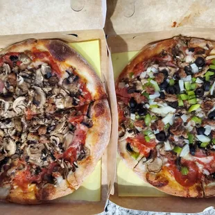 angies pizza on the left, and combination on the right