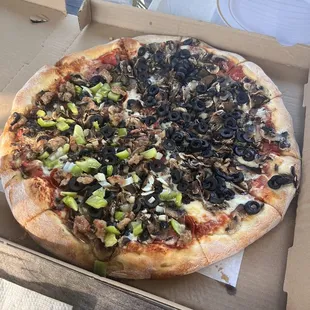 Half and half pizza