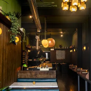 the dining area of the restaurant