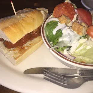 Meatball and house salad