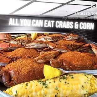 All you can eat Crab &amp; Corn Friday 5pm- Close.