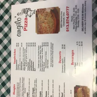 Menu! Note: they stop taking orders 30 minutes prior to closing!