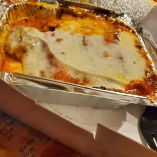 Lasagna and meatball