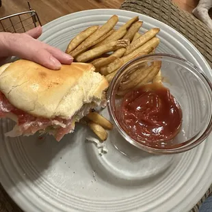 Turkey Hoagie Small and Fries