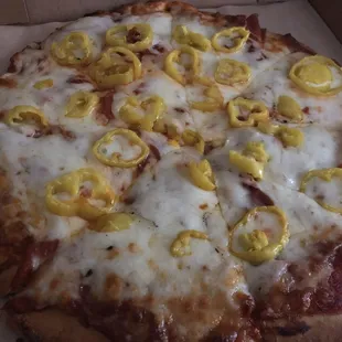 Pizza with Pepperoni and Mild Peppers