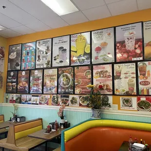 menus on the wall