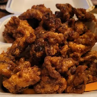 Orange Chicken, not drowned in sauce, perfect.