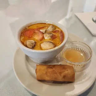 Coconut Lemon Grass Soup and Spring Roll included with entrée