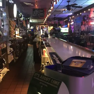 a view of the bar from the front of the restaurant