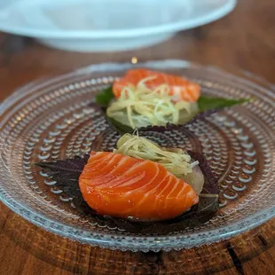 Aged trout with shiso leaf