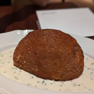 Angler Potato with Sauce of Taleggio