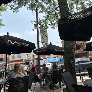 Outside seating at Anglers