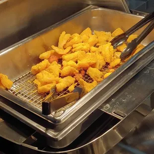 chicken wings and fried chicken, interior