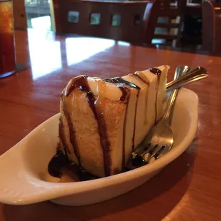 Homemade Cheese cake with Chocolate and Caramel.