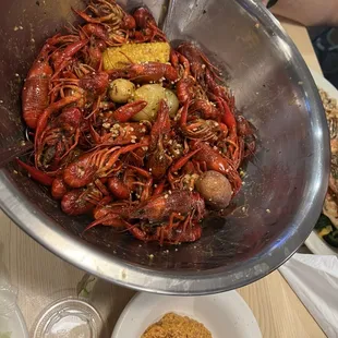 2lbs boiled crawfish with house sauce on side
