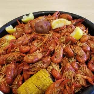 Now serving CRAWFISH! $7.99 per pound  (Two pound minimum) Served with potato and corn