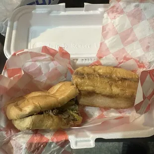Sandwich in styrofoam