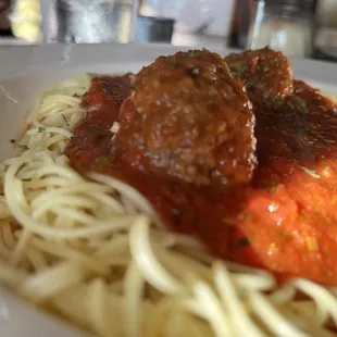 Spaghetti and meatballs