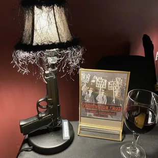 The wine list is on the back of the prohibition placard