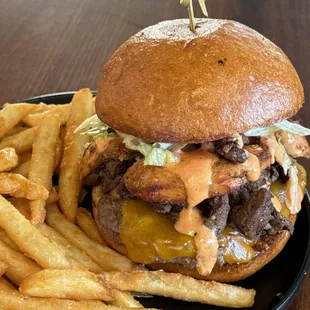 Carnivore Burger, Steak, chicken, and ground beef all in one!