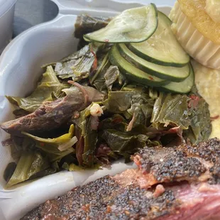 close up of the greens and ham hocks fantastic!!