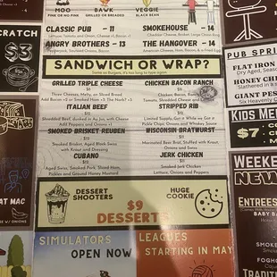 the menu