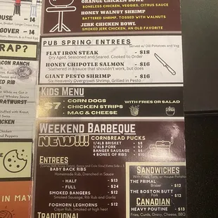 the menu