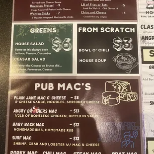 menu