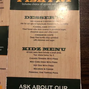 the menu