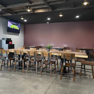 a long table and chairs