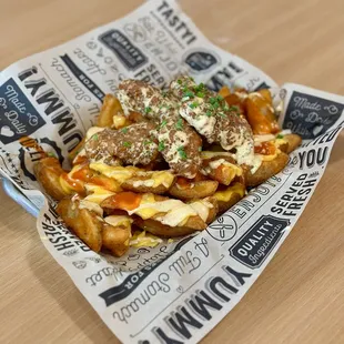 a plate of food on a table