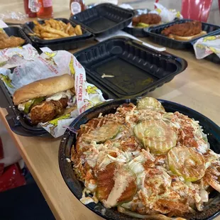 Loaded fries and sammy