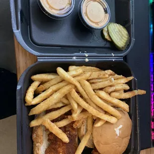 Chicken sandwich and tender