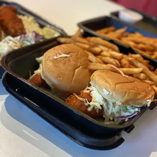 Combo 1: 2 sliders, coleslaw, and fries
