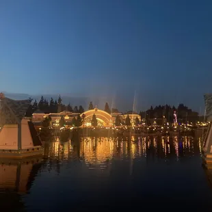 a view of a city at night