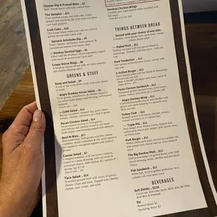 Updated menu