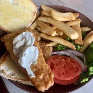 Fish sandwich and fries.