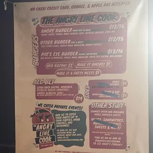 Menu on side of truck