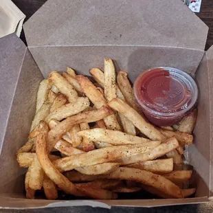 Perfectly seasoned and crispy fries.