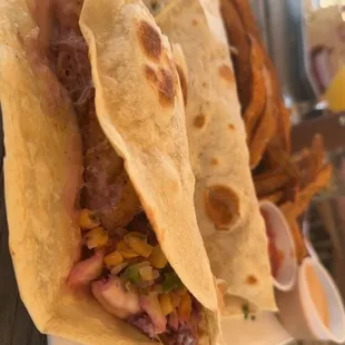 Mahi mahi fish tacos were huge!