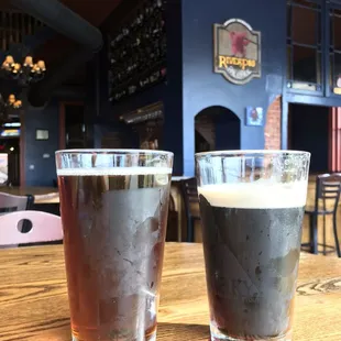two glasses of beer
