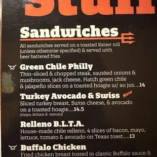 My sandwich selevtion
